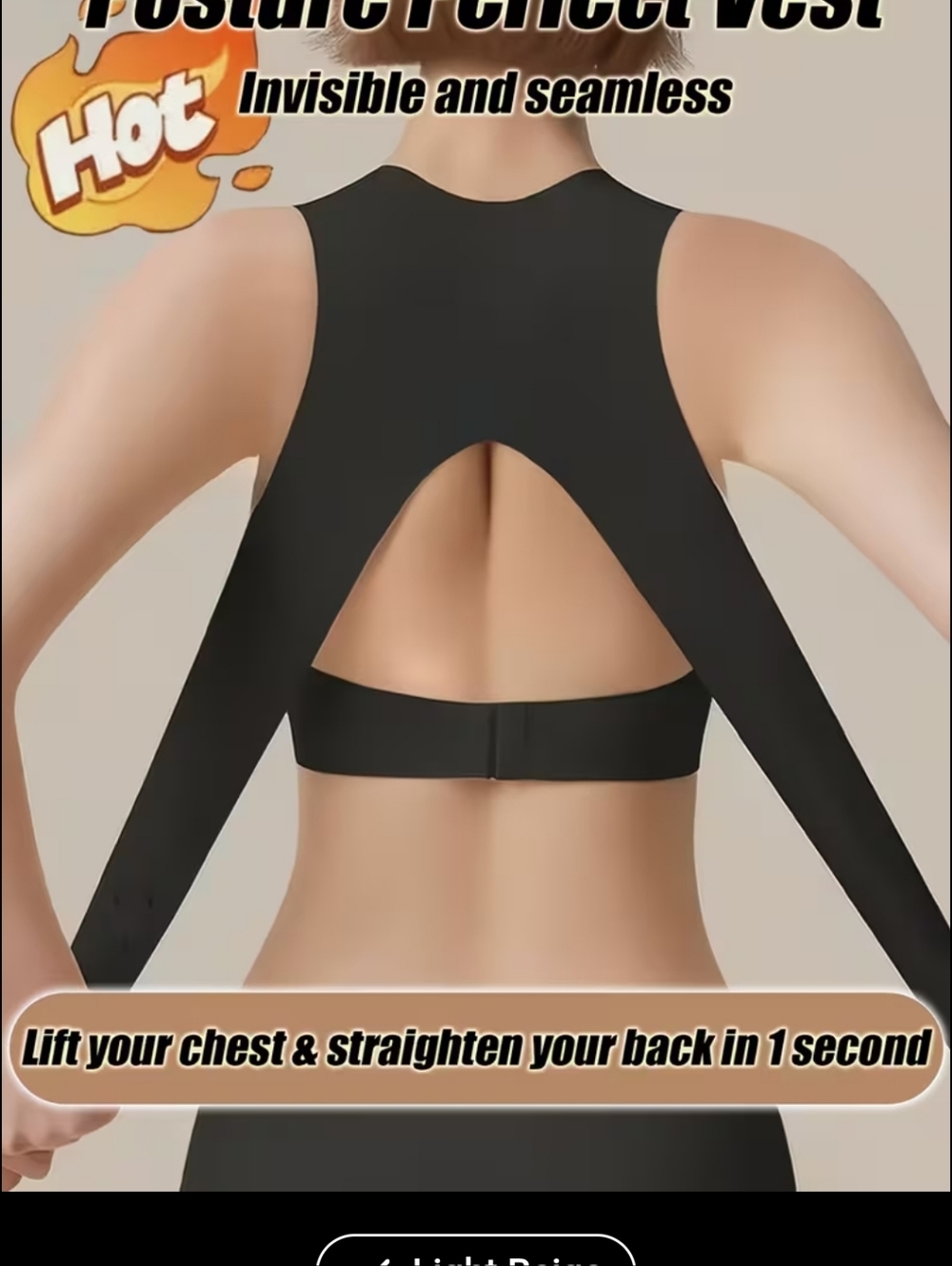 Source Unknown Black Seamless Racerback Bralette For POSTURE correction - Picture 5 of 12